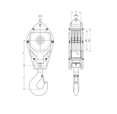 HOOK BLOCKS 3 SHEAVES SPEED REEVE | Alioto Group